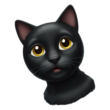 black cat white spot chest sticker