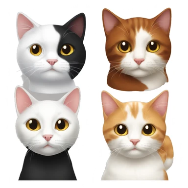black cat plus White and Redhead cat sticker