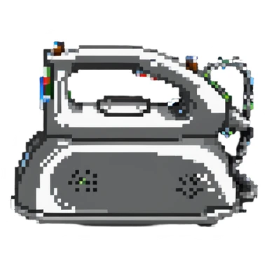 A clothes iron with steam coming out of it sticker