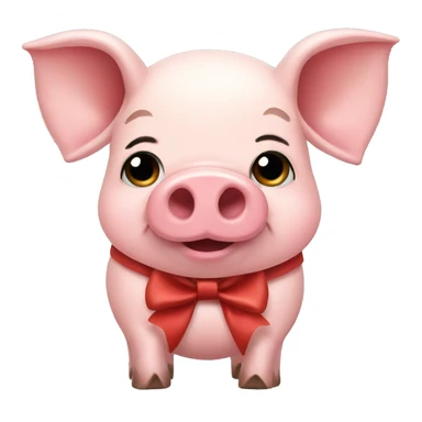 Pig with a bow  sticker