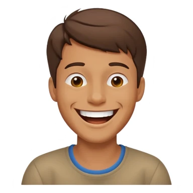 man making fun sticker