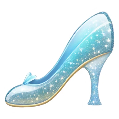 shimmering glass slipper with sparkles around it. sticker
