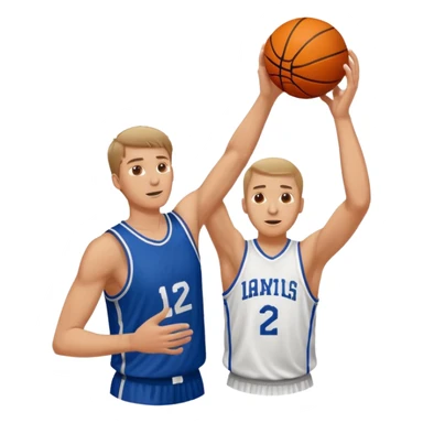 A white man with a basketball, doing a layup sticker