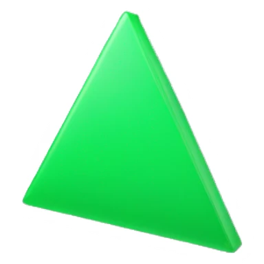 a small green equilateral, pointing upward sticker