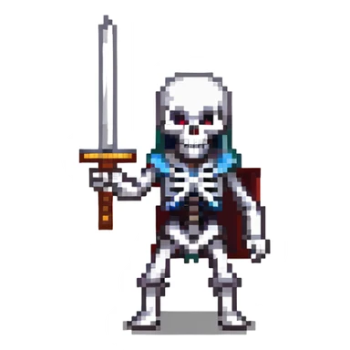 skeleton with a sword action pose sticker