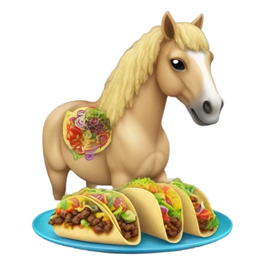 Horse eating tacos sticker