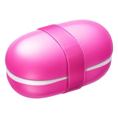 pink candy pill with stamp sticker