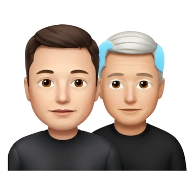 Elon musk and tim cook  sticker