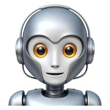 helpful robot assistant with a screen face sticker