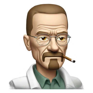 Walter white smoking with reddish eyes sticker