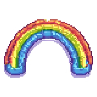 a pixel art rainbow, simple and cheerful, for Pride Month sticker