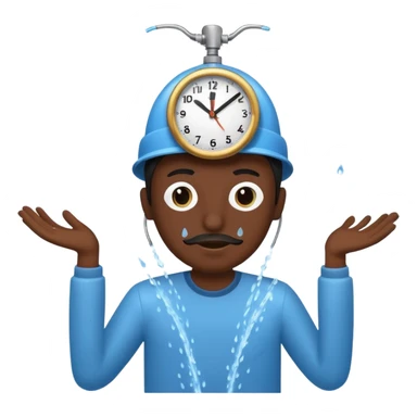 An illustrated clack face with sprinklers as clock hand, spraying water, gently tack line, clearly stating time saved by automated water sticker