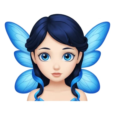 blue fairy with black hair and blue eyes sticker