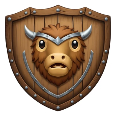 brown oaken shield with no face on it sticker