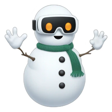 Snowman in vr headset, full body, Christmas sticker