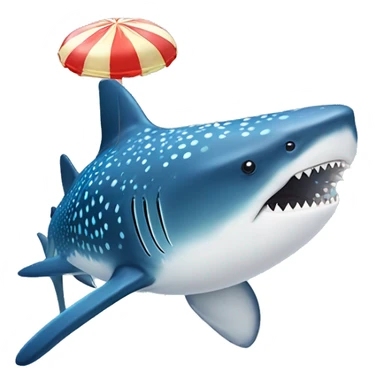whale shark with a propeller hat on and a lollypop sticker