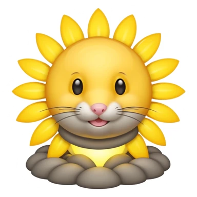 A gray mouse inside of a sun ☀️ 🐭 sticker