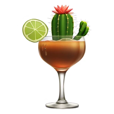 A cactus drinking a Manhattan  sticker