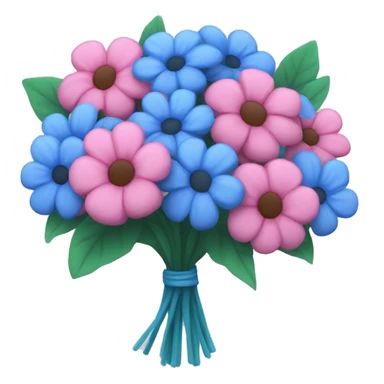 Blue and pink bouquet of flowers sticker