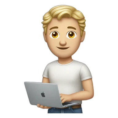 russian white man with MacBook sticker