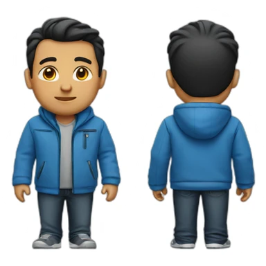 Man in blue jacket fat sticker