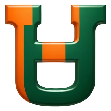 Miami Hurricanes logo just the ‘U’ clipped with no background sticker