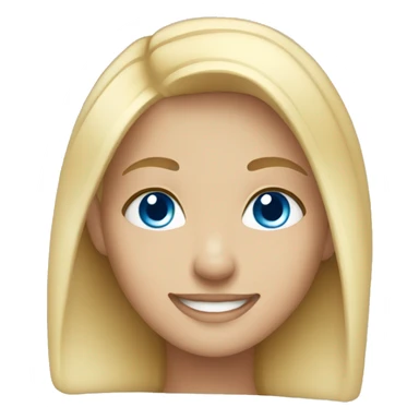 Blonde girl with blue eyes smiling sticker
