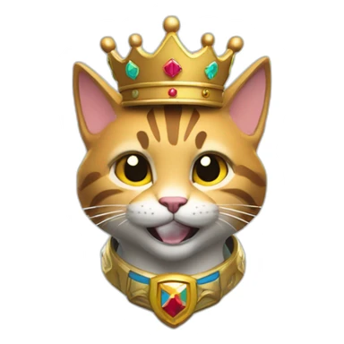 Un chat avec une couronne de victoire fortnite sticker