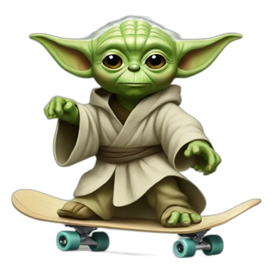 yoda skateboarding sticker