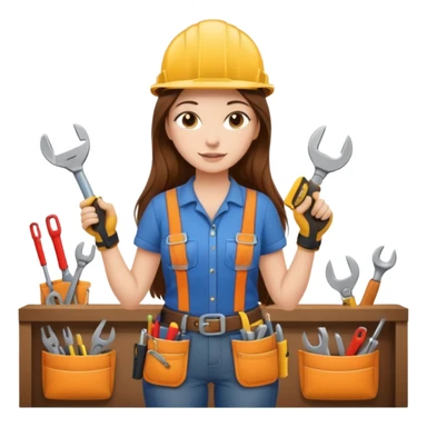 beautiful girl with long brown hair constructing new lounge room sticker