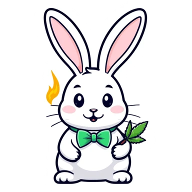 Easter Bunny with Marijuana sticker