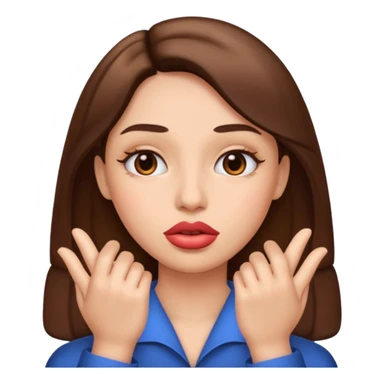 I want an emoji with big lips and hands with an judging vibe sticker