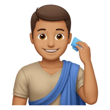Emoji of a guy dusting off his shoulder with his hand sticker