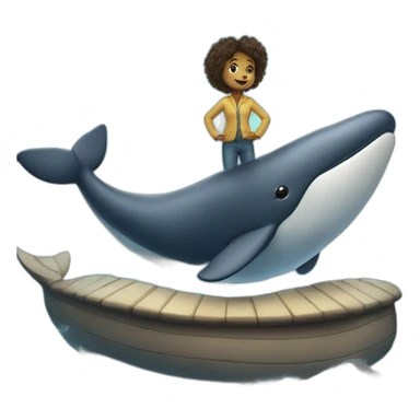 Dinde standing on a whale  sticker
