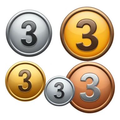 badges for paid subscriptions at different levels with the number 3 sticker
