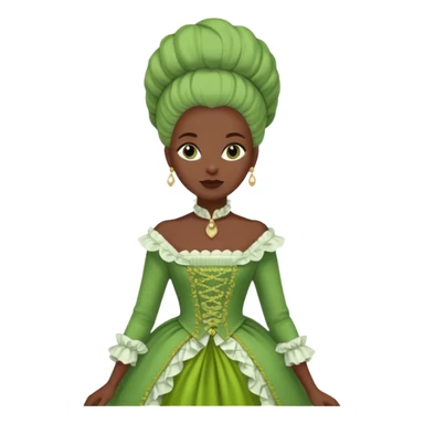 marie Antoinette fashion dark skinned woman green clothe sticker