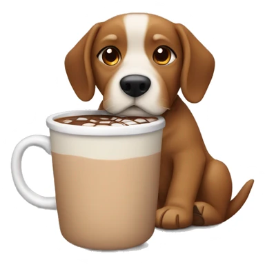 Dog drinking a hot chocolate  sticker