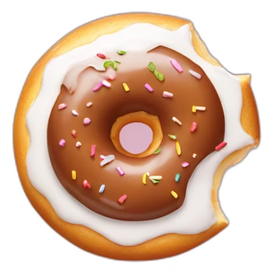 Donut cut into three parts sticker
