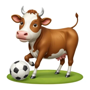 A cow playing football sticker