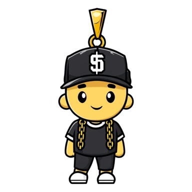 Brazilian rapper Chefin with cap and gold chain sticker