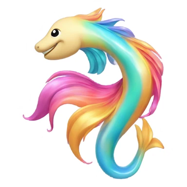 A person (🧜‍♀️ or 🧜‍♂️) with a shiny, colorful tail, swimming gracefully, with long flowing hair. sticker