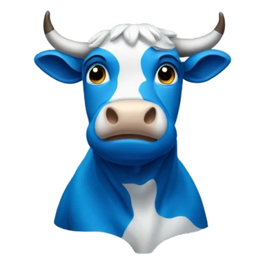 Blue cow sticker