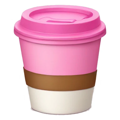 Cup of coffee with a pink lid sticker