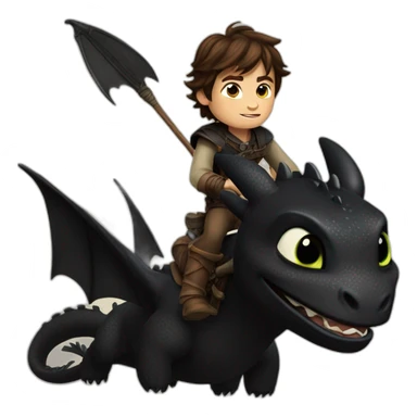 Hiccup riding Toothless sticker