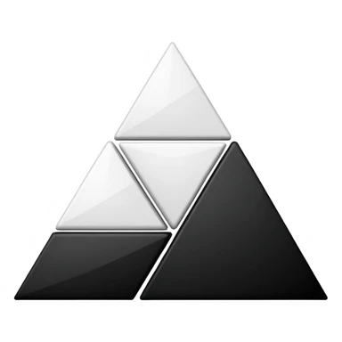 2D triangle with squares stacking up inside to demonstrate a social herarchy (all black and white) sticker