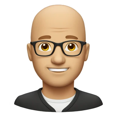 bald guy with glasses sticker