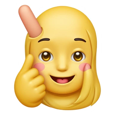 Make a regular blushed yellow emoji but with the middle finger  sticker