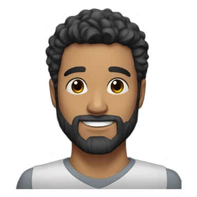 Brazilian Voice Actor Jefferson Melo, bearded, wavy black hair with taper haircut sticker