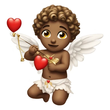 Realistic Cupid holding his heart bow sticker