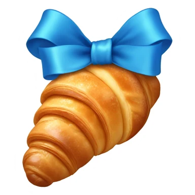 croissant with blue ribbon (bow) sticker